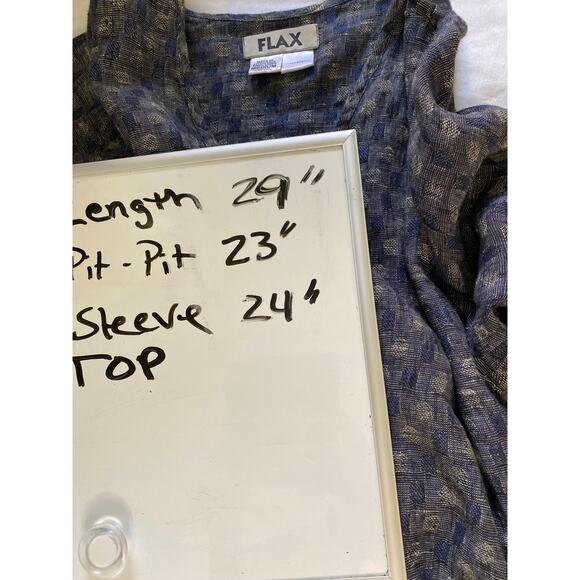 Flax set Blue 100% Linen Top and Bottom Lagenlook Boho Urban‎ Energy Funky edge - Picture 9 of 10